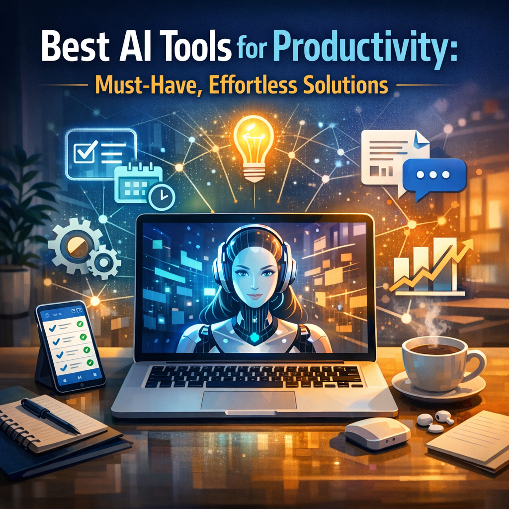 Illustration of Best AI Tools for Productivity: Must-Have, Effortless Solutions