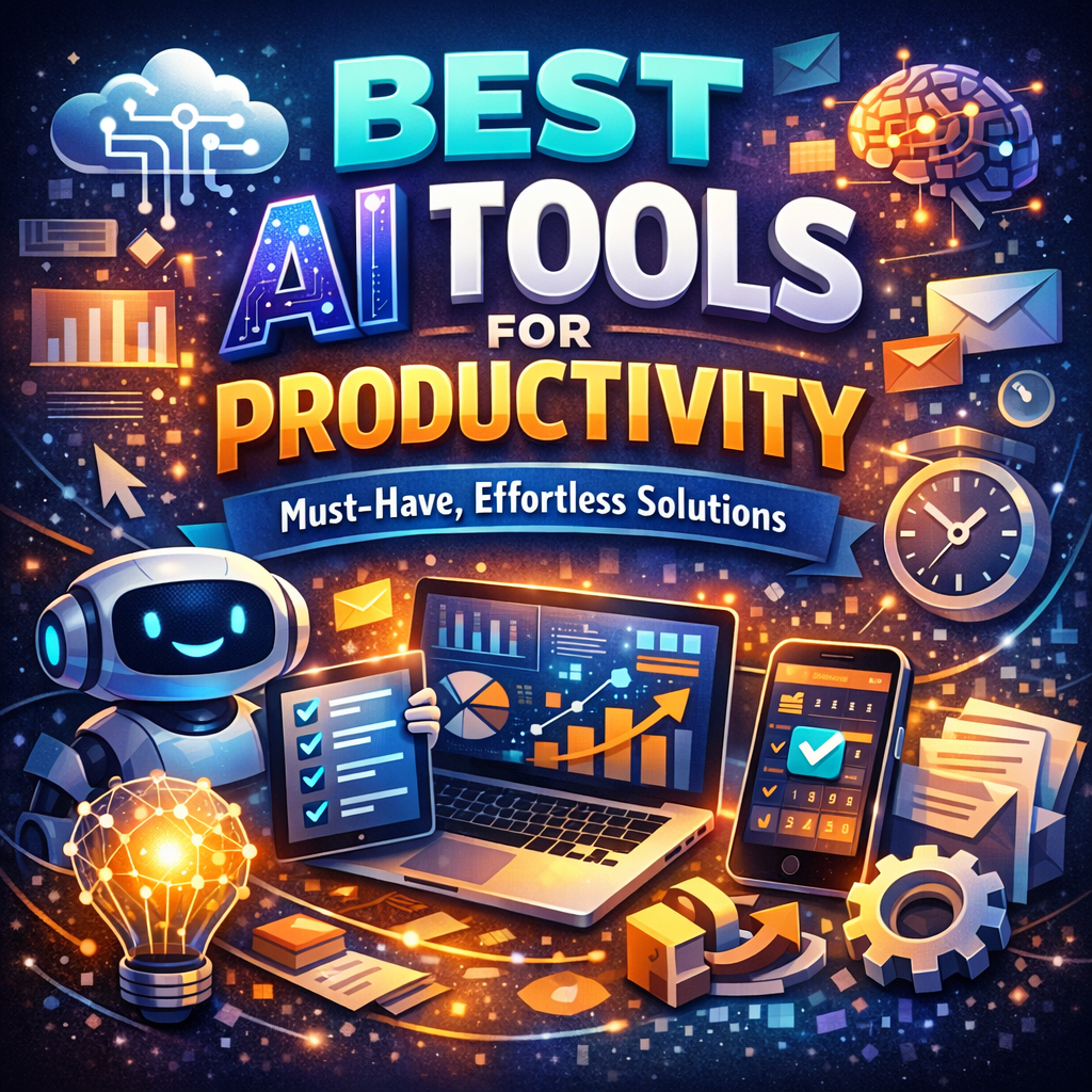 Illustration of Best AI Tools for Productivity: Must-Have, Effortless Solutions